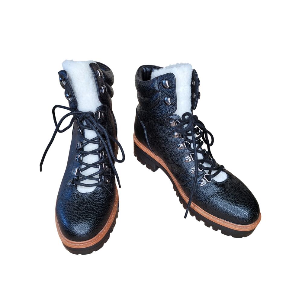 Marc Fisher Women's Mallie Ankle Black Leather Boots 7.5 M